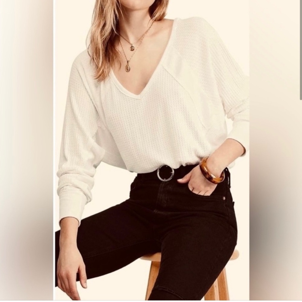 NWT Free People Santa Clara thermal. Color is alabaster.